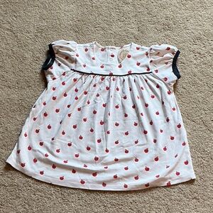 The Beaufort Bonnet Company White and Red Apple Print Blouse